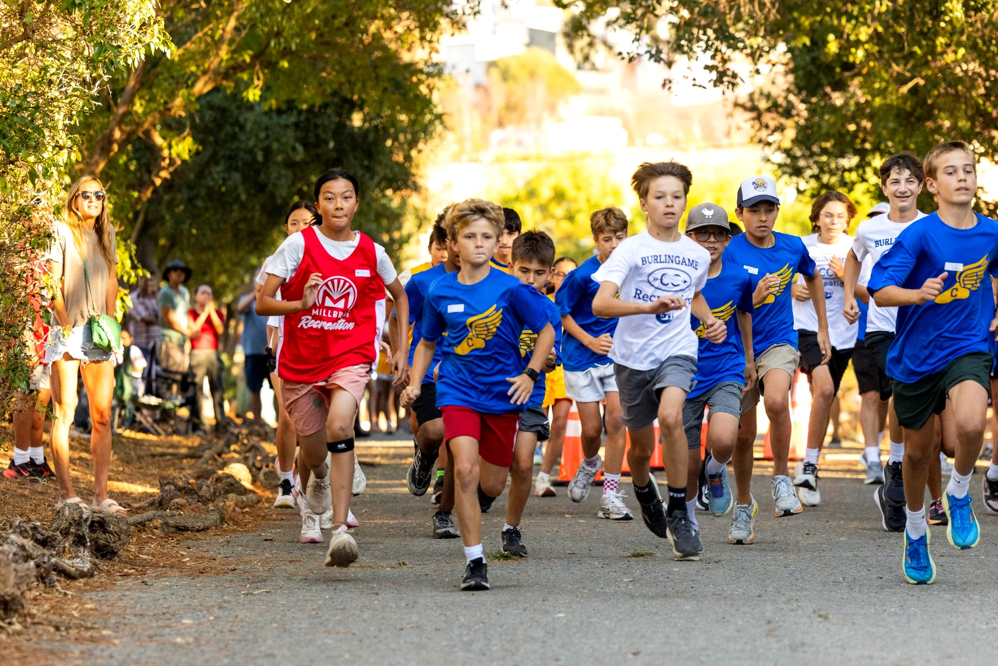 Middle school runners at an NCRL cross-country event